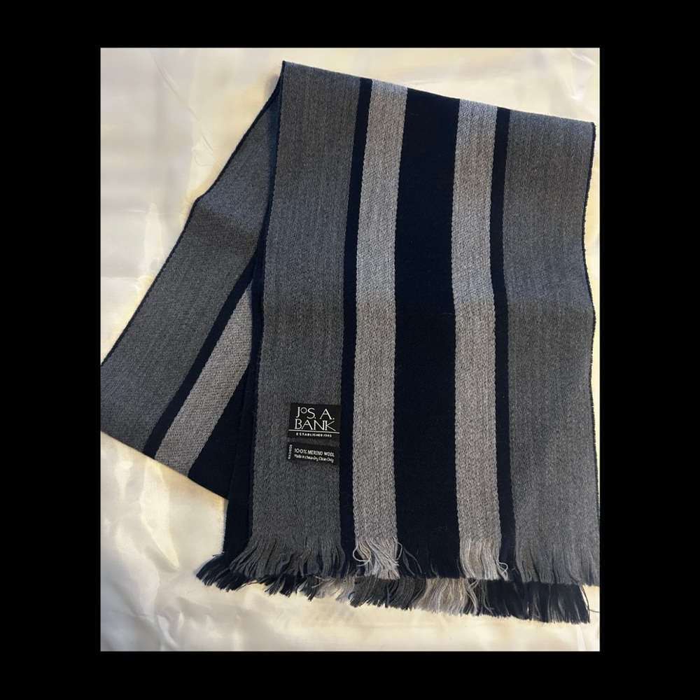 Jos. A. Bank Gray and Black Striped Scarf
